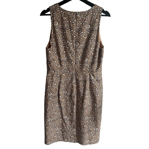 NWT J. Crew Sleeveless Basketweave Sheath Dress Animal Print size 14 - Picture 2 of 6